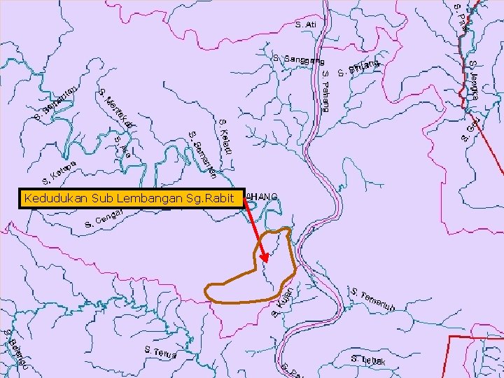Kedudukan Sub Lembangan Sg. Rabit Peta Taburan Aduan Awan 