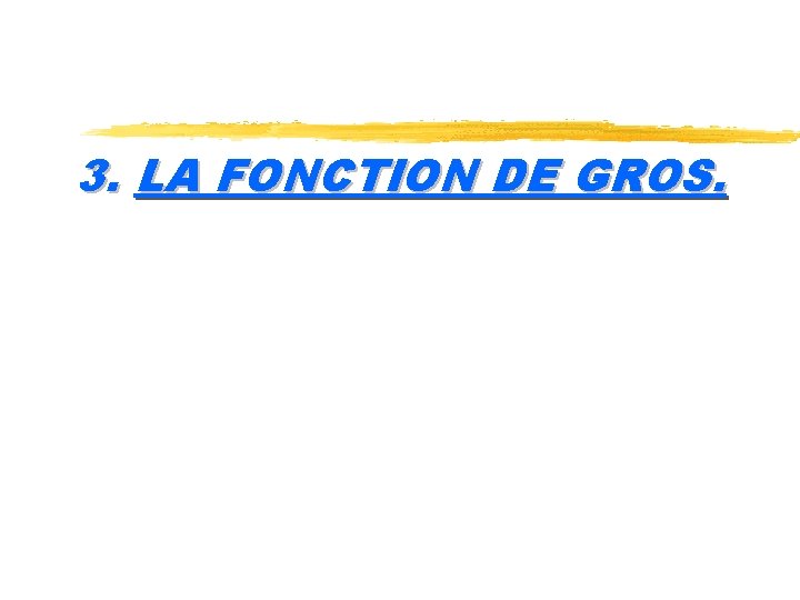 3. LA FONCTION DE GROS. 