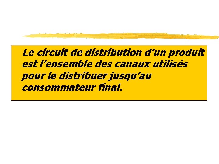 z. Le circuit de distribution d’un produit est l’ensemble des canaux utilisés pour le