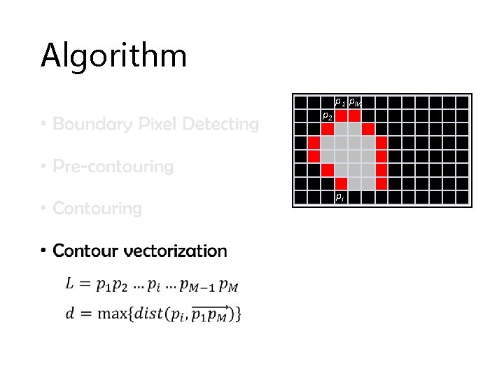 Algorithm • p 2 p 1 p. M pi 