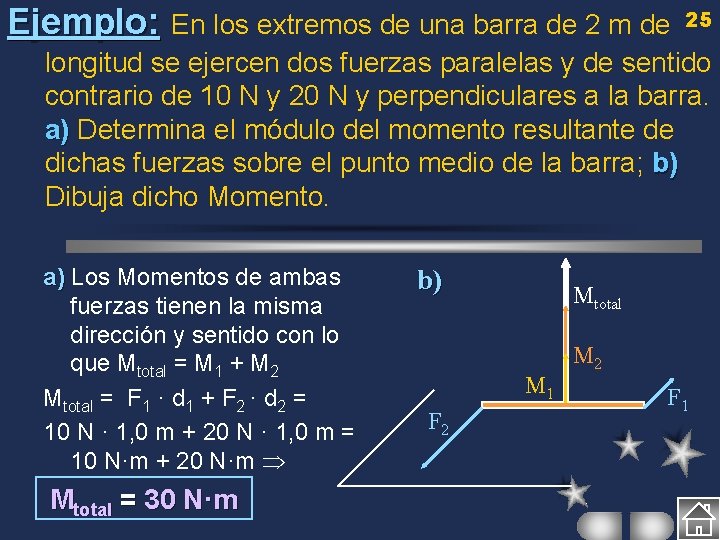 Ejemplo: En los extremos de una barra de 2 m de 25 longitud se