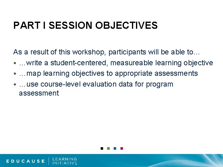 Session Objectives Examples MAINTAINING QUALITY IN BLENDED LEARNING FROM CLASSROOM ASSESSMENT