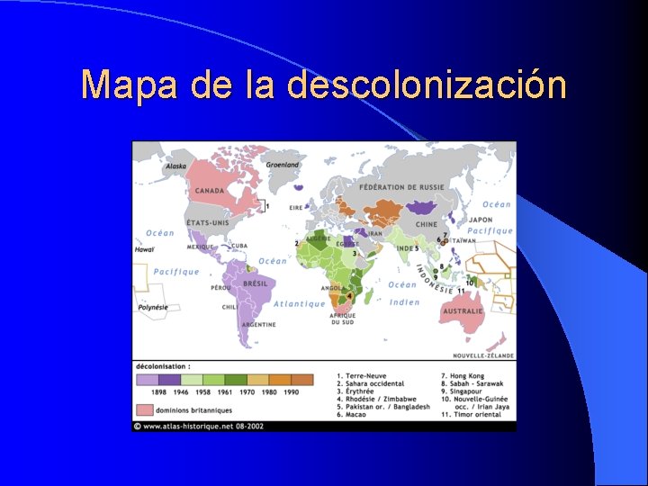 Mapa de la descolonización 
