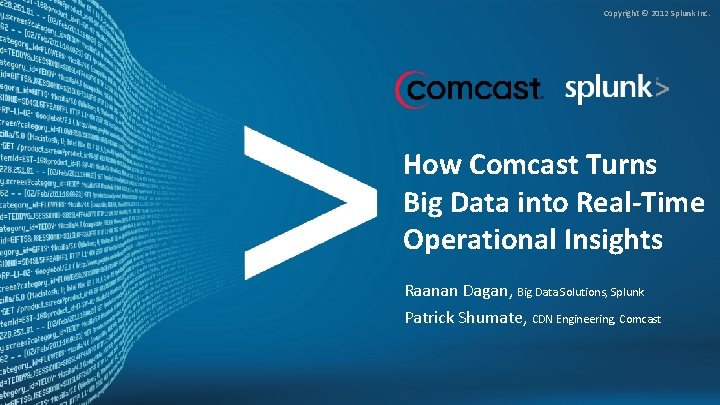 Copyright © 2012 Splunk Inc. How Comcast Turns Big Data into Real-Time Operational Insights