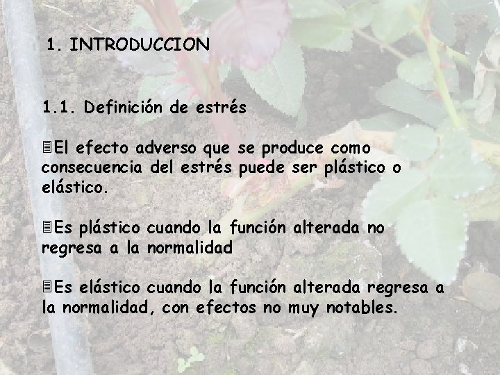 1. INTRODUCCION 1. 1. Definición de estrés 3 El efecto adverso que se produce