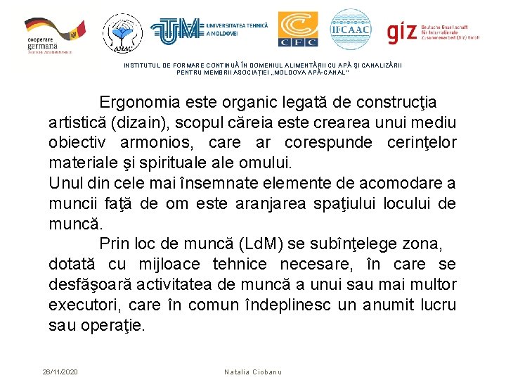 INSTITUTUL DE FORMARE CONTINUĂ ÎN DOMENIUL ALIMENTĂRII CU APĂ ŞI CANALIZĂRII PENTRU MEMBRII ASOCIAȚIEI