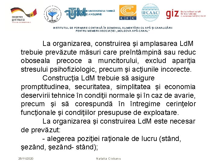 INSTITUTUL DE FORMARE CONTINUĂ ÎN DOMENIUL ALIMENTĂRII CU APĂ ŞI CANALIZĂRII PENTRU MEMBRII ASOCIAȚIEI