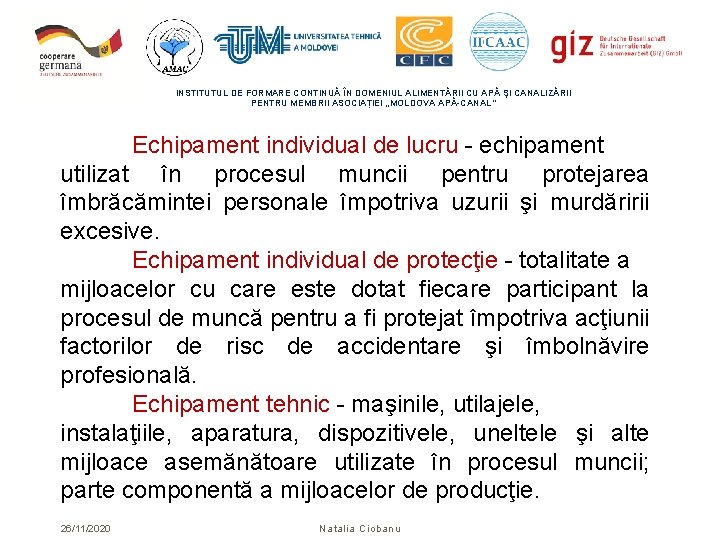 INSTITUTUL DE FORMARE CONTINUĂ ÎN DOMENIUL ALIMENTĂRII CU APĂ ŞI CANALIZĂRII PENTRU MEMBRII ASOCIAȚIEI