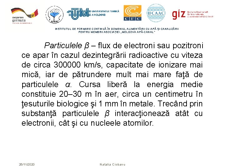 INSTITUTUL DE FORMARE CONTINUĂ ÎN DOMENIUL ALIMENTĂRII CU APĂ ŞI CANALIZĂRII PENTRU MEMBRII ASOCIAȚIEI