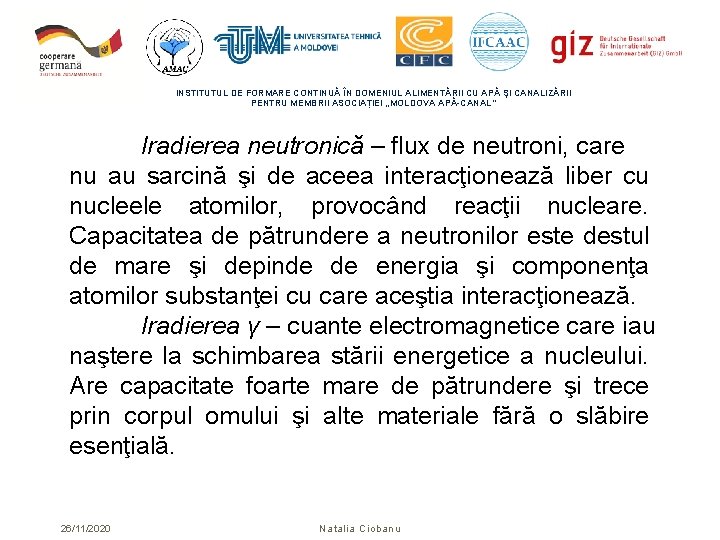 INSTITUTUL DE FORMARE CONTINUĂ ÎN DOMENIUL ALIMENTĂRII CU APĂ ŞI CANALIZĂRII PENTRU MEMBRII ASOCIAȚIEI