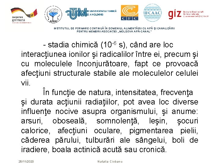 INSTITUTUL DE FORMARE CONTINUĂ ÎN DOMENIUL ALIMENTĂRII CU APĂ ŞI CANALIZĂRII PENTRU MEMBRII ASOCIAȚIEI