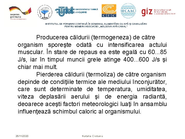 INSTITUTUL DE FORMARE CONTINUĂ ÎN DOMENIUL ALIMENTĂRII CU APĂ ŞI CANALIZĂRII PENTRU MEMBRII ASOCIAȚIEI