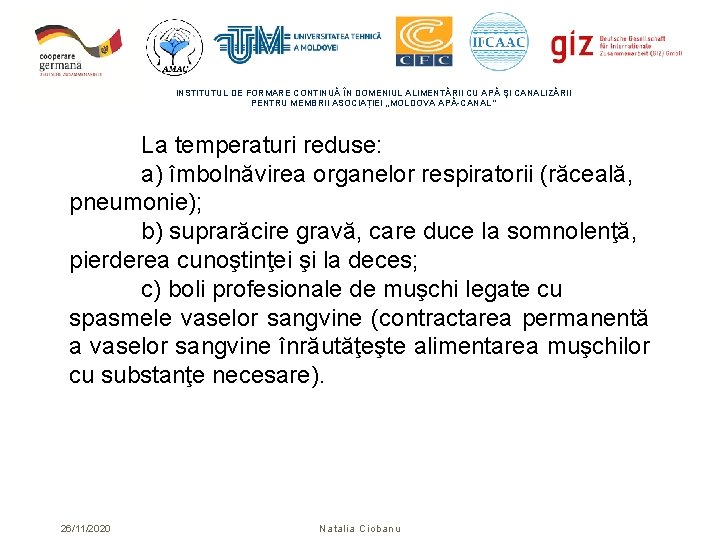 INSTITUTUL DE FORMARE CONTINUĂ ÎN DOMENIUL ALIMENTĂRII CU APĂ ŞI CANALIZĂRII PENTRU MEMBRII ASOCIAȚIEI