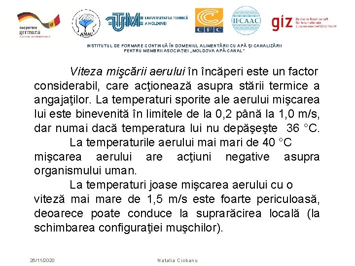 INSTITUTUL DE FORMARE CONTINUĂ ÎN DOMENIUL ALIMENTĂRII CU APĂ ŞI CANALIZĂRII PENTRU MEMBRII ASOCIAȚIEI