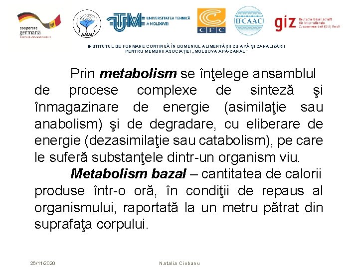 INSTITUTUL DE FORMARE CONTINUĂ ÎN DOMENIUL ALIMENTĂRII CU APĂ ŞI CANALIZĂRII PENTRU MEMBRII ASOCIAȚIEI