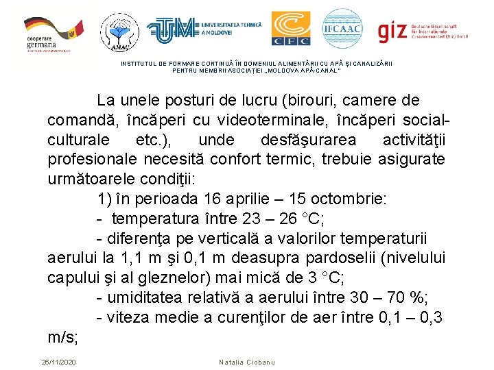 INSTITUTUL DE FORMARE CONTINUĂ ÎN DOMENIUL ALIMENTĂRII CU APĂ ŞI CANALIZĂRII PENTRU MEMBRII ASOCIAȚIEI