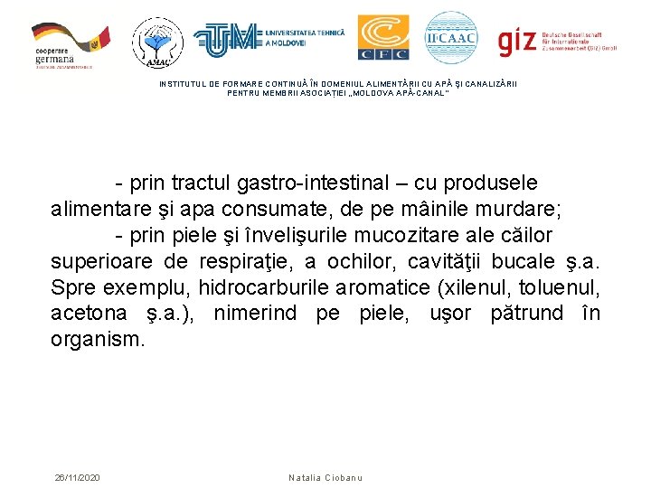 INSTITUTUL DE FORMARE CONTINUĂ ÎN DOMENIUL ALIMENTĂRII CU APĂ ŞI CANALIZĂRII PENTRU MEMBRII ASOCIAȚIEI