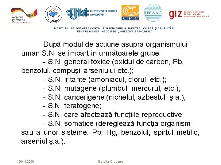 INSTITUTUL DE FORMARE CONTINUĂ ÎN DOMENIUL ALIMENTĂRII CU APĂ ŞI CANALIZĂRII PENTRU MEMBRII ASOCIAȚIEI