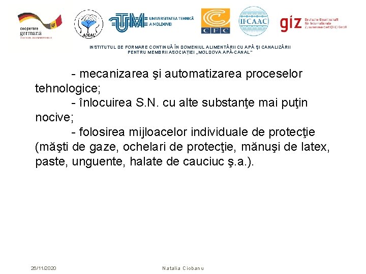 INSTITUTUL DE FORMARE CONTINUĂ ÎN DOMENIUL ALIMENTĂRII CU APĂ ŞI CANALIZĂRII PENTRU MEMBRII ASOCIAȚIEI