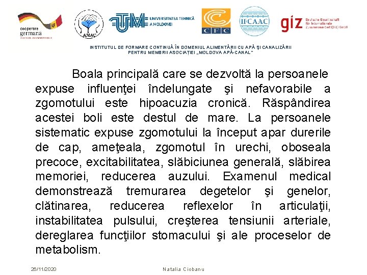 INSTITUTUL DE FORMARE CONTINUĂ ÎN DOMENIUL ALIMENTĂRII CU APĂ ŞI CANALIZĂRII PENTRU MEMBRII ASOCIAȚIEI