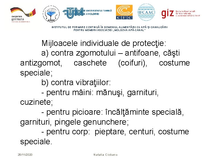 INSTITUTUL DE FORMARE CONTINUĂ ÎN DOMENIUL ALIMENTĂRII CU APĂ ŞI CANALIZĂRII PENTRU MEMBRII ASOCIAȚIEI