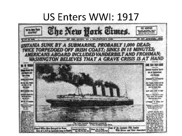 US Enters WWI: 1917 