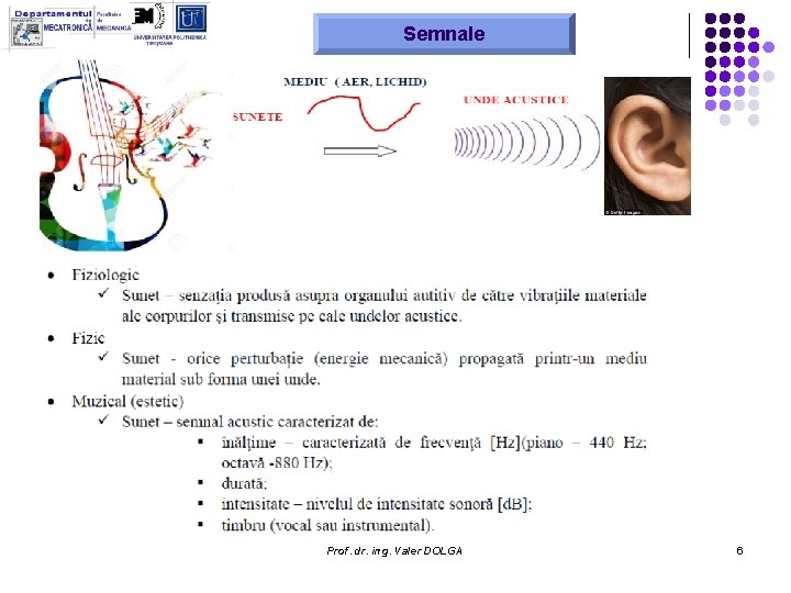 Semnale Prof. dr. ing. Valer DOLGA 6 Semnale Prof. dr. ing. Valer DOLGA 6