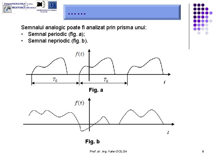 …… Semnalul analogic poate fi analizat prin prisma unui: • Semnal periodic (fig. a); …… Semnalul analogic poate fi analizat prin prisma unui: • Semnal periodic (fig. a);