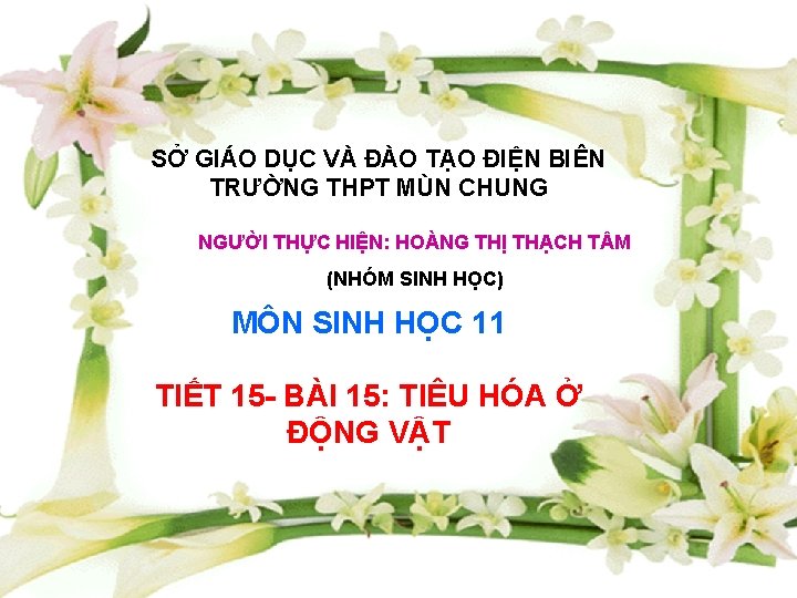 SỞ GIÁO DỤC VÀ ĐÀO TẠO ĐIỆN BIÊN TRƯỜNG THPT MÙN CHUNG NGƯỜI THỰC