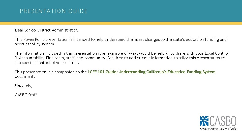 PRESENTATION GUIDE Dear School District Administrator, This Power. Point presentation is intended to help PRESENTATION GUIDE Dear School District Administrator, This Power. Point presentation is intended to help