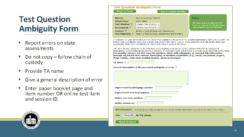 Test Question Ambiguity Form § Report errors on state assessments § Do not copy Test Question Ambiguity Form § Report errors on state assessments § Do not copy