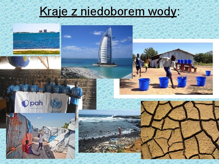 Kraje z niedoborem wody: 