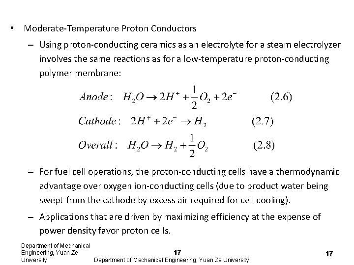 • Moderate-Temperature Proton Conductors – Using proton-conducting ceramics as an electrolyte for a • Moderate-Temperature Proton Conductors – Using proton-conducting ceramics as an electrolyte for a