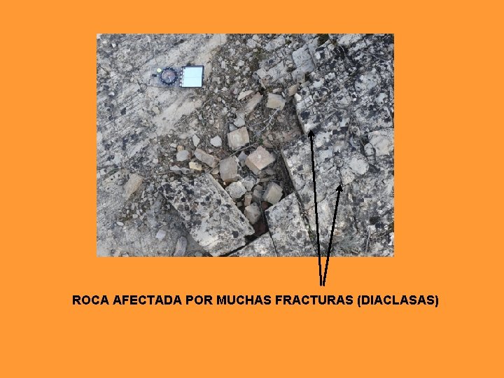 ROCA AFECTADA POR MUCHAS FRACTURAS (DIACLASAS) 