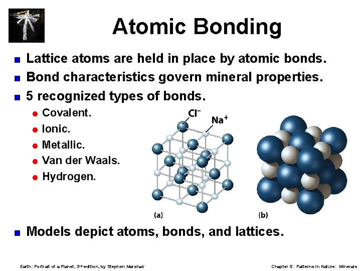 Atomic Bonding Lattice atoms are held in place by atomic bonds. < Bond characteristics
