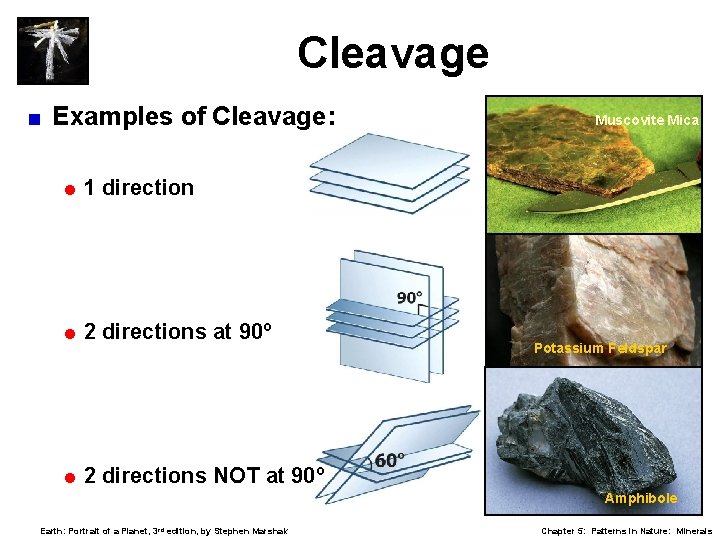 Cleavage < Examples of Cleavage: =1 direction =2 directions at 90º =2 directions NOT