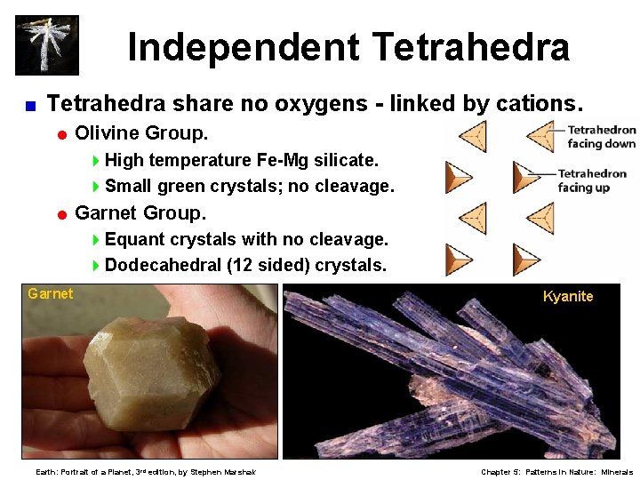 Independent Tetrahedra < Tetrahedra share no oxygens - linked by cations. = Olivine Group.