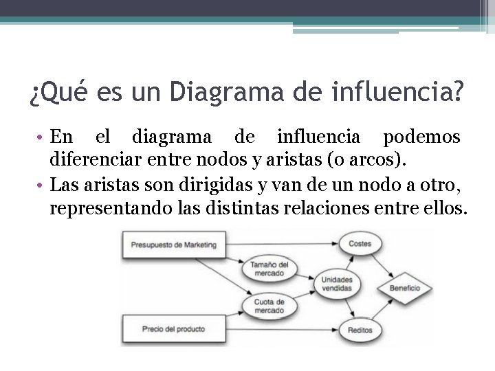 ¿Qué es un Diagrama de influencia? • En el diagrama de influencia podemos diferenciar