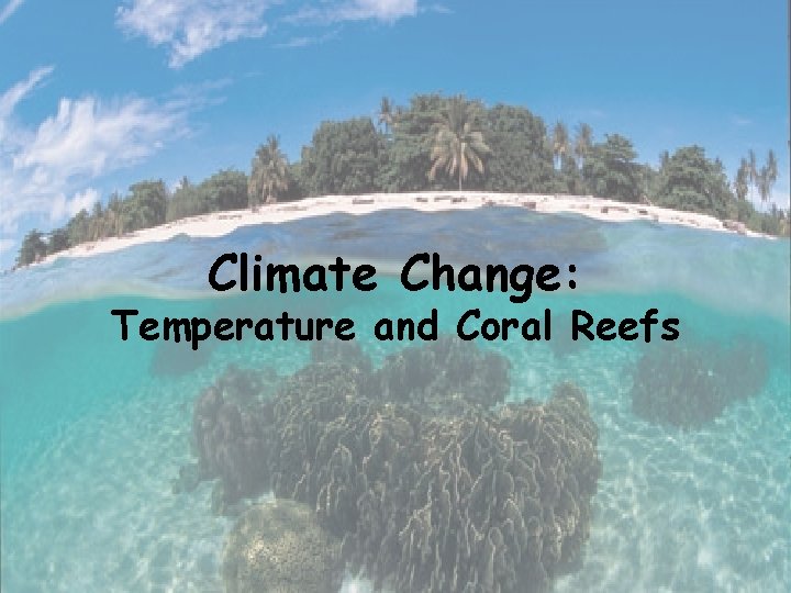 Climate Change: Temperature and Coral Reefs 