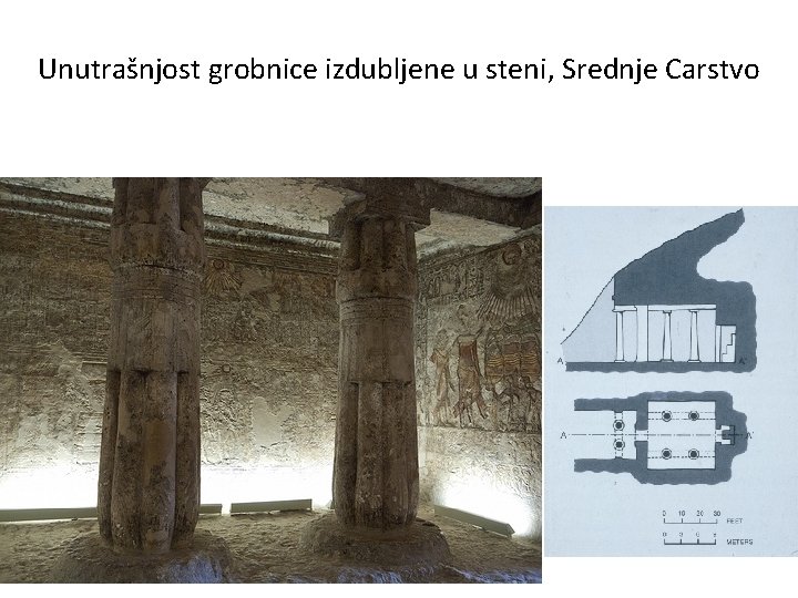 Unutrašnjost grobnice izdubljene u steni, Srednje Carstvo 