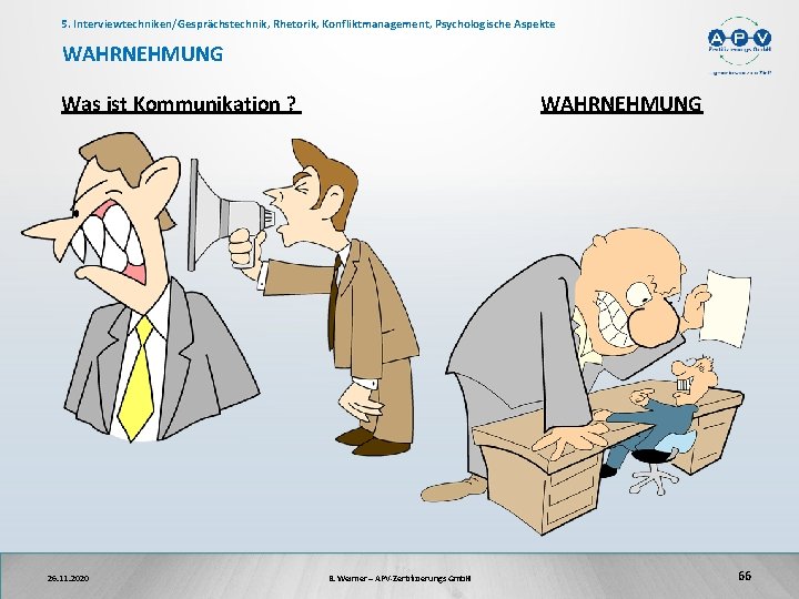 5. Interviewtechniken/Gesprächstechnik, Rhetorik, Konfliktmanagement, Psychologische Aspekte WAHRNEHMUNG Was ist Kommunikation ? 26. 11. 2020