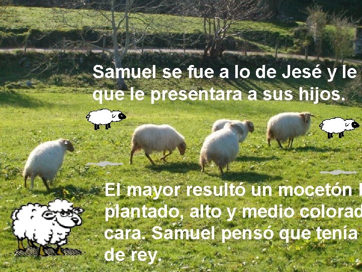 Samuel se fue a lo de Jesé y le p que le presentara a