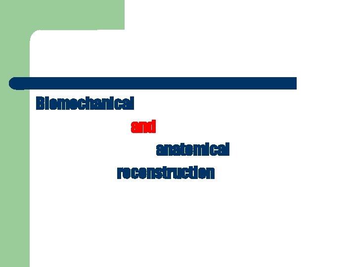 Biomechanical and anatomical reconstruction 