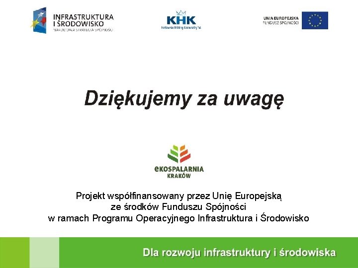 Projekt współfinansowany przez Unię Europejską ze środków Funduszu Spójności w ramach Programu Operacyjnego Infrastruktura