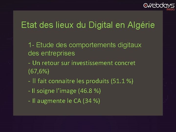 Etat des lieux du Digital en Algérie 1 - Etude des comportements digitaux des