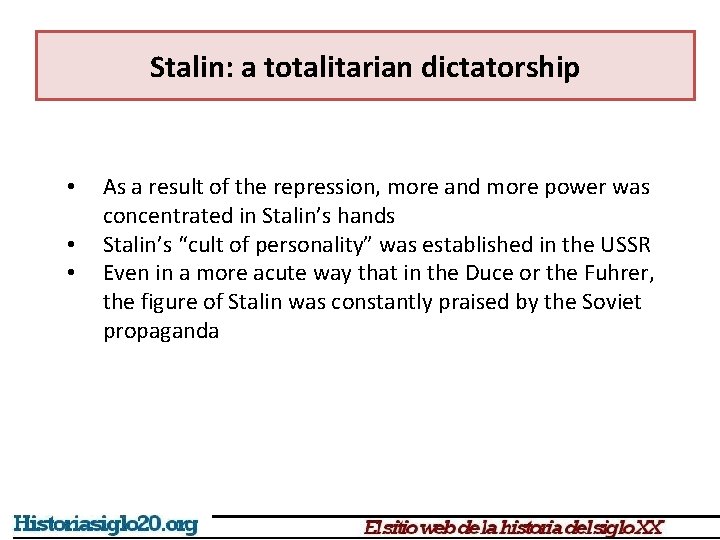 Stalin: a totalitarian dictatorship • • • As a result of the repression, more Stalin: a totalitarian dictatorship • • • As a result of the repression, more