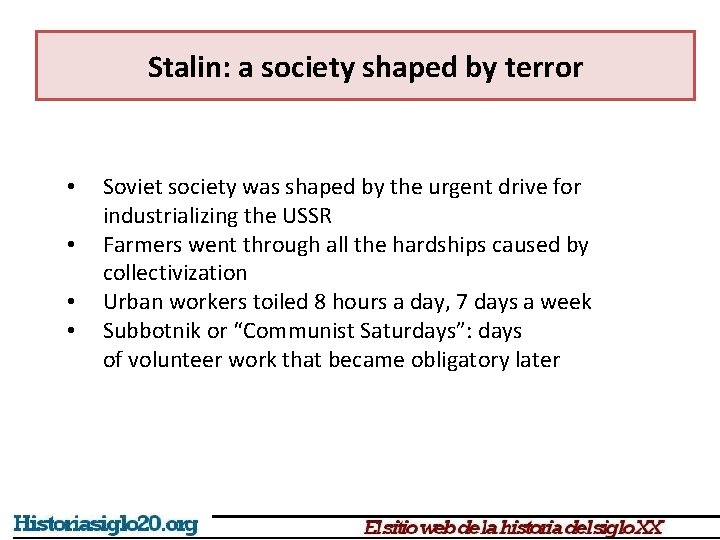 Stalin: a society shaped by terror • • Soviet society was shaped by the Stalin: a society shaped by terror • • Soviet society was shaped by the
