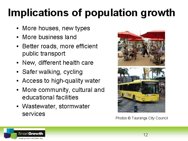 Implications of population growth • More houses, new types • More business land •