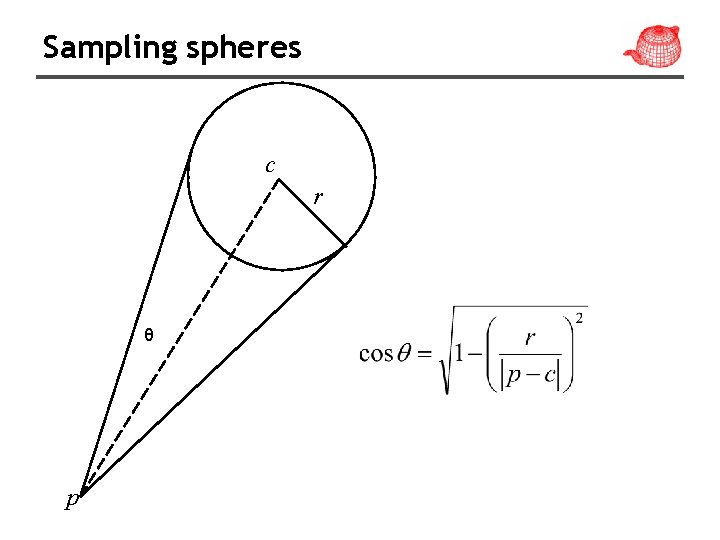 Sampling spheres c r θ p 