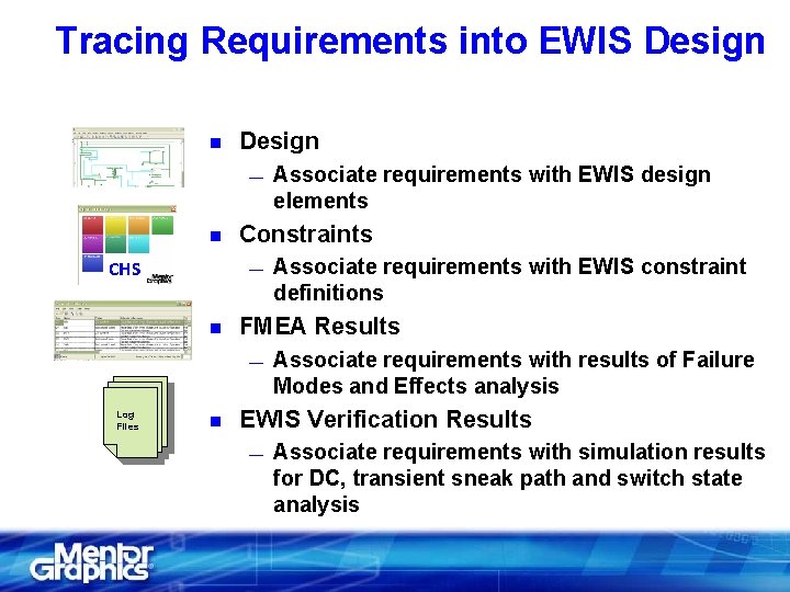 Tracing Requirements into EWIS Design n Design — n CHS Constraints — n n